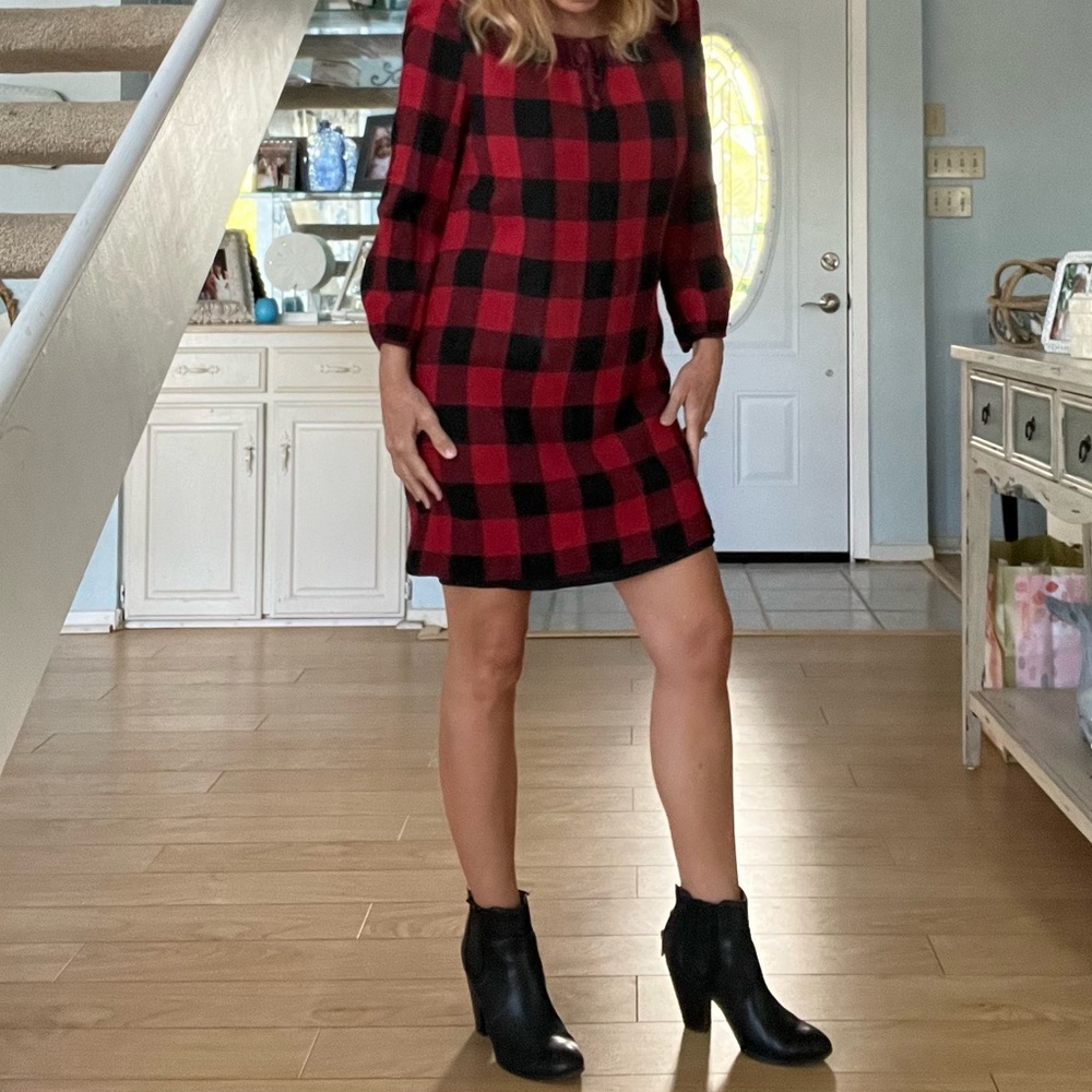 Madewell Buffalo Check Plaid Tunic Dress!